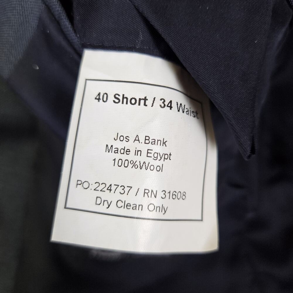 Jos A Bank Blazer Travelers Collection Mens 40S Sport Coat Navy Tailored Jacket - Picture 7 of 9
